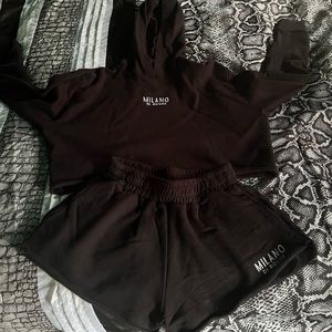 Milano Di Rouge Womens 2 piece short set size large black